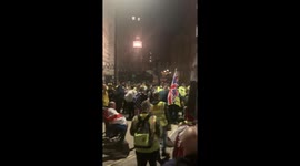 Brexit. Protesters face off with police at Downing Street