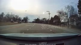 Shocking dash-cam footage captures moment goose electrocutes itself on Illinois powerline