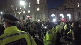 Protestors Try To Get Past Police Barriers At The March To Leave Protest In Whitehall Westminster