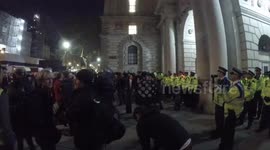 Angry Protestors In Whitehall at The March To Leave Protest