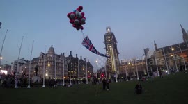 A March To Leave Balloon Floats Over Parliament Square