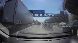 Driver nearly crashes on M6 Smart Motorway, UK after ignoring closed lane signs