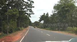 Driving through Sri Lanka on the way from Kandy to Colombo