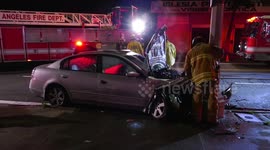 Adams Normandie Vehicle Crashes Into Light Pole, Driver Injured