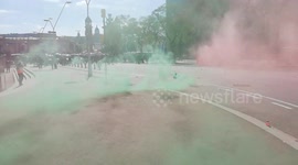 Anti-fascist and separatist demonstration in Barcelona