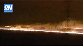 Large moorland fire burns above Oldham in UK