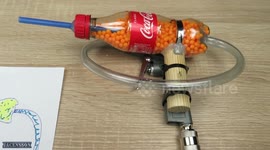 Incredible how-to for Coca-Cola bottle turned GUN using airsoft pellets