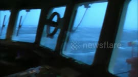 Hurricane-force winds batter rescue ship in North Sea