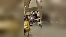 Drive-thru McDonald's anyone? Dutch man rides motorbike through fast-food restaurant