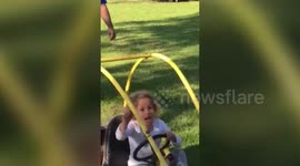 Moment five-year-old girl is partially SCALPED in horror go kart accident