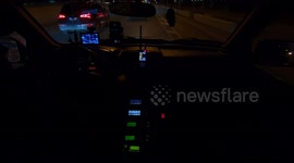 Police scanners in TV news camera vehicle out patrolling for breaking news in Toronto Canada