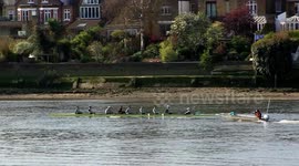 Cambridge rowers spotted practicing on Thames ahead of Saturday's boat race