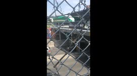 Raccoon takes a load off above heavy traffic