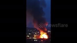 Holy smoke! Fire engulfs 230-year-old UK church