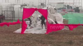 Disastrous moment tropical storm in Thailand destroys couple's dream outdoor wedding