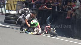Huge crashes involving tiny racers at Indonesia's mini-Moto Grand Prix