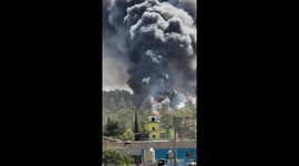 Explosion at fireworks factory sends smoke into the air