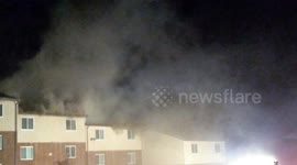 Large Apartment complex fire from cooking grease
