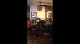 Girl spinning hair around, funny