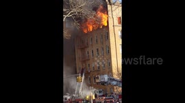 Firefighters battling out-of-control 5-alarm fire in Brooklyn building