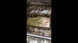 UK Engineer shows off extreme sewer blockage washing away