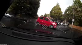 Dashcam catches near miss on streets of Belfast, Northern Ireland