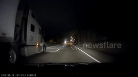 Dashcam catches hood flying up on own car on Illinois highway