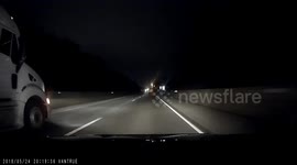 Dashcam catches hood flying up on own car on Illinois highway