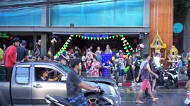 Big splash at Thai New Year Songkran festival.