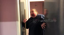 Hilarious terrified facial expressions as joker pranks co-worker everyday in a series of clips