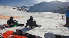 My First Snowboard Jump & Fall in a SnowPark St Anton am Arlberg Austria  Tirol 2019