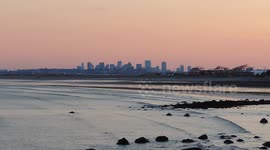Boston Skyline At Sunset