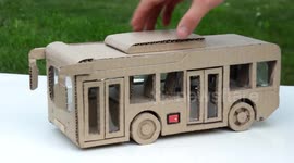 YouTuber creates remote control bus from cardboard