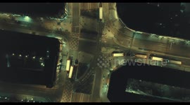 London Night Time Drone Shot of High Street in Croydon (BIRDS EYE VIEW 4K)