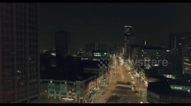 London Night Time Drone Shot of High Street in Croydon (RISING SHOT 4K)