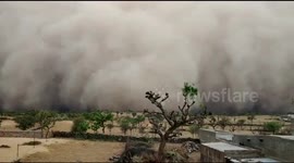 Skies turn dark as massive dust storm swallows up north Indian city