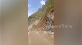 Landslides block off busy highway in north Indian state