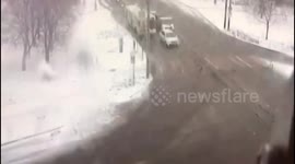 Truck turned over in a taxi