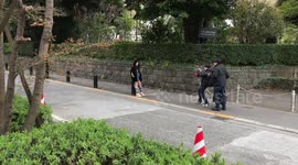 Barely there: Bizarre video shows Tokyo model posing in a very ripped pair of jeans