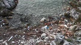 Plastic waste washes up on shores of Adriatic sea