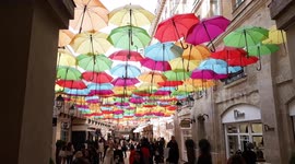 Beautiful Umbrella Sky in Paris at the Village Royal