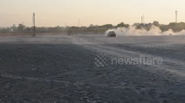 Creat drifting in mud area lets rock dude