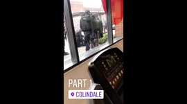 Part 1 of moment police arrest youths after 'waving gun' near McDonald's in London's Colindale