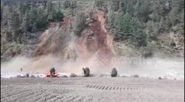 Forested hillside melts away during landslide in north India