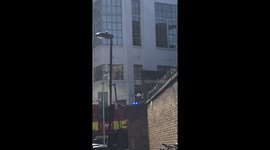 Fire engines attend the scene of a fire in Farringdon