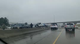 Truck accident on Highway I-70 near Denver due to extreme weather
