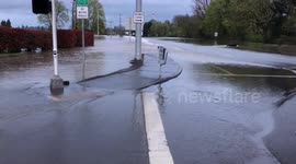 Flooding Overtakes Highway 34 In Oregon, As Onlookers Watch Amazed