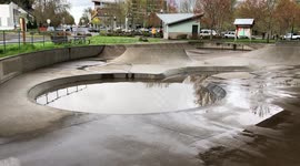 Oregon flooding pools in skatepark and engulfs parking lots