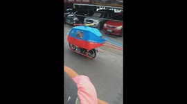 Novelty motorbike that looks like helicopter baffles Filippino commuters