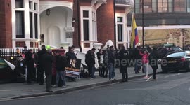 Assange supporters gather outside Ecuador Embassy after his arrest